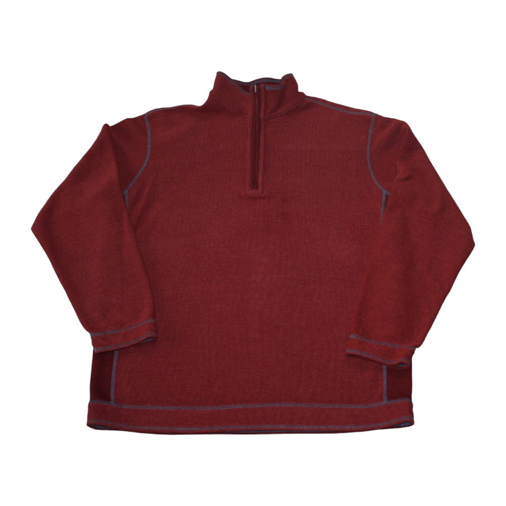 Tommy Bahama Sweater 1/4 Zip Men's Size Large‎ Rust Orange